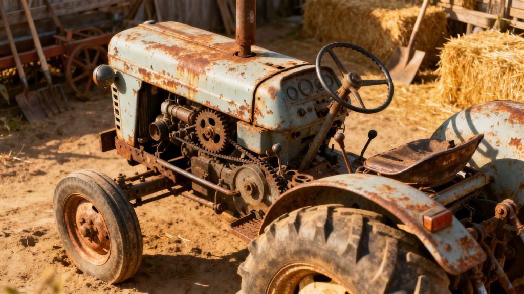Le travail mécanique expliqué avec un tracteur ancien sans aucun texte