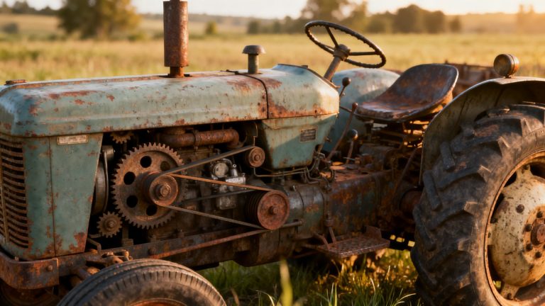 Le travail mécanique expliqué avec un tracteur ancien