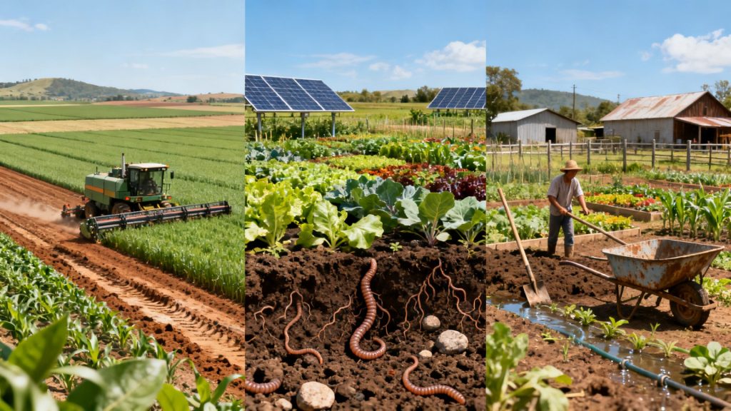 Les trois types d'agriculture et leurs enjeux sans aucun texte