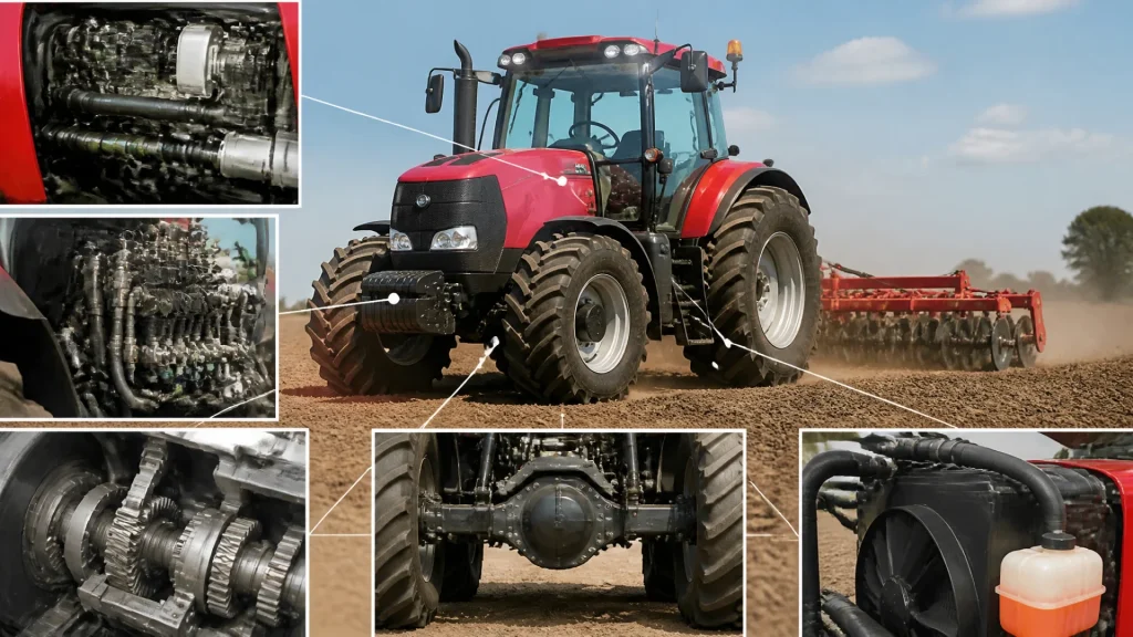 Quels sont les cinq systèmes d'un tracteur et quel est leur rôle ?